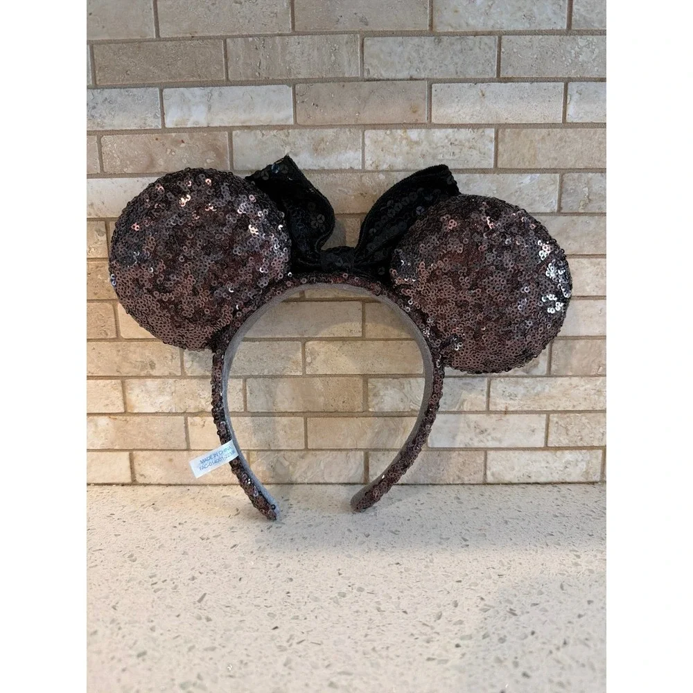Tokyo Disney Resort Black Sequin Minnie Ears Headband